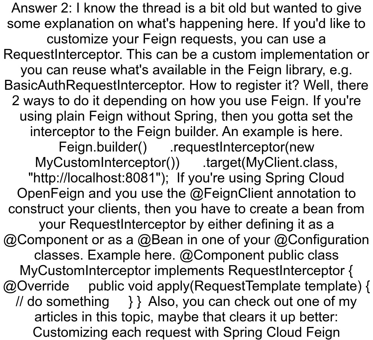 How to add a request interceptor to a feign client