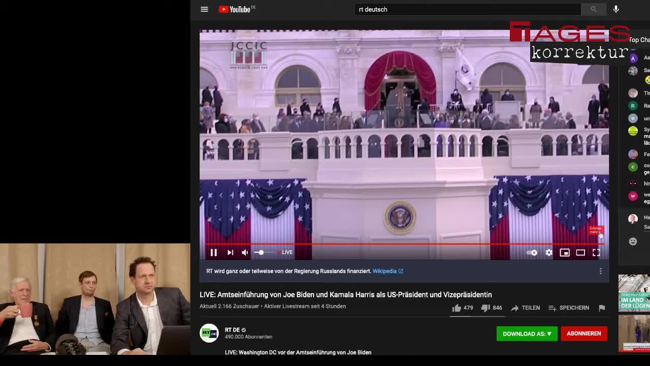 Tageskorrektur vom 20.01.2021 - Spezialsendung USA