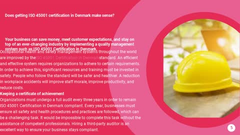 ISO 45001 Certification in denmark