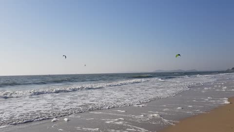 the waves of the blue sea