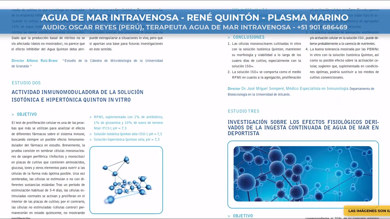 OSCAR REYES (PERÚ), TERAPEUTA DE AGUA DE MAR INTRAVENOSA