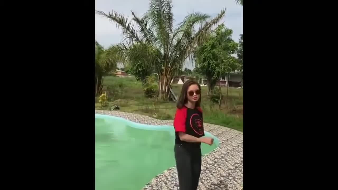 Beautiful girl walk like a pageant