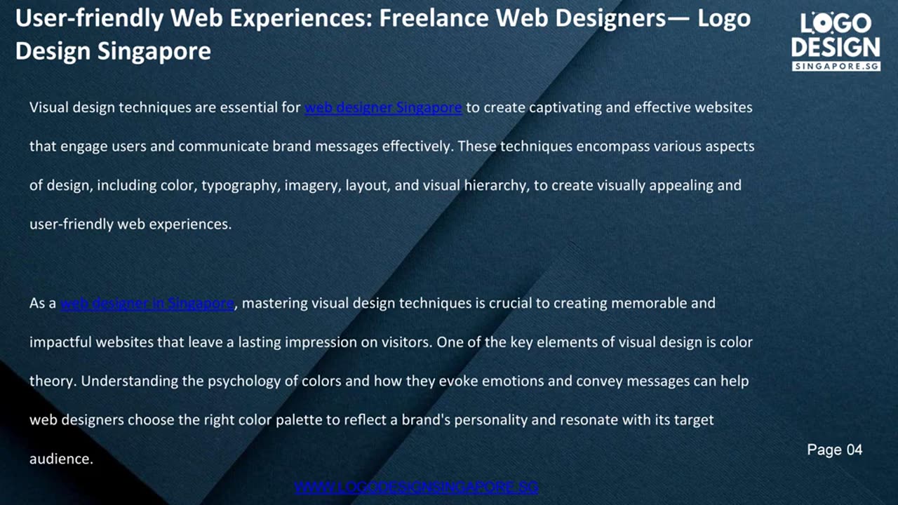 User-friendly Experience: Freelance Web Designers — Logo Design Singapore