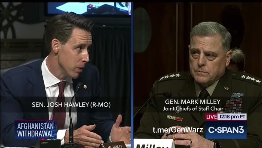 Sen. Josh Hawley Calls for General Milley to Resign