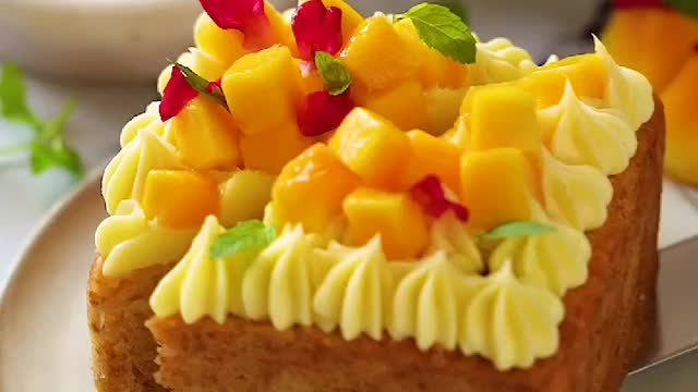 Mango Vanilla Bean Cavity Cake