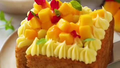 Mango Vanilla Bean Cavity Cake