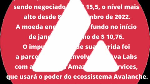 Avalanche sobe 22% em meio a parceria de desenvolvedor de altcoin com a Amazon