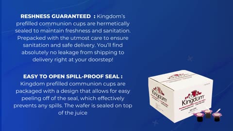 Kingdom Prefilled Communion Cups and Wafers - Box of 500 - Red Juice