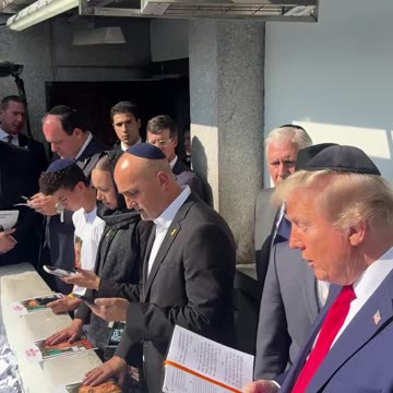 President Trump praying at the Ohel in Queens, NY today.