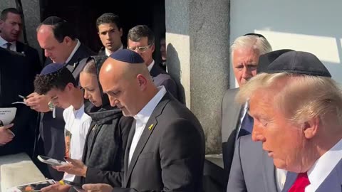 President Trump praying at the Ohel in Queens, NY today.