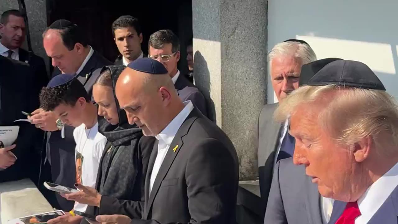 President Trump praying at the Ohel in Queens, NY today.