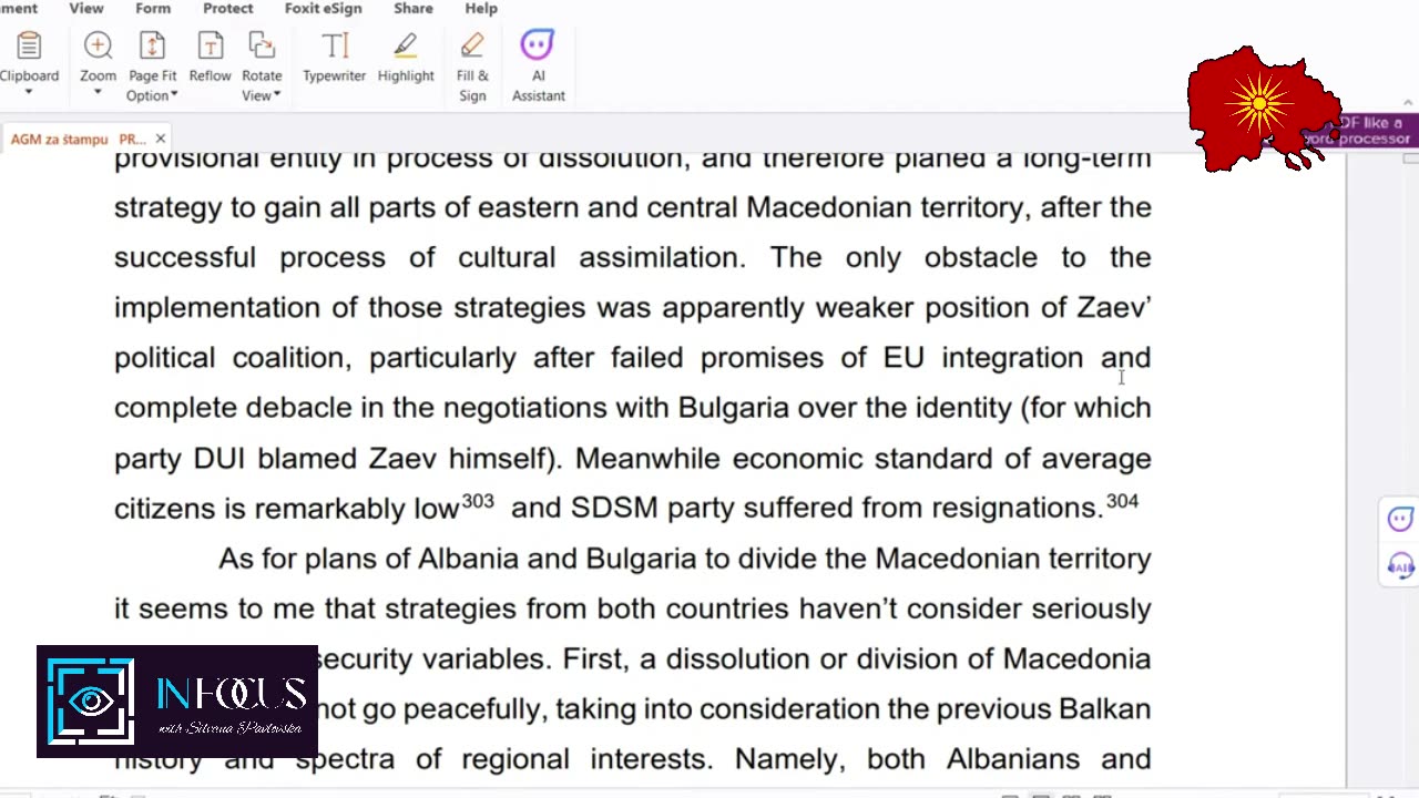 In Focus With Silvana Pavlovska: Prof.d-r Igor Janev - The Prespa Agreement, Chapter 4, 4.3 (6)