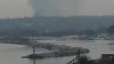 Strikes hit the town of Ukrainka, just south of Kiev.