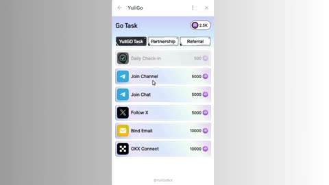 new mining mini app bot telegram yuligo