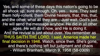 America's Fatal Mistake: William Branham Doomsday Prediction