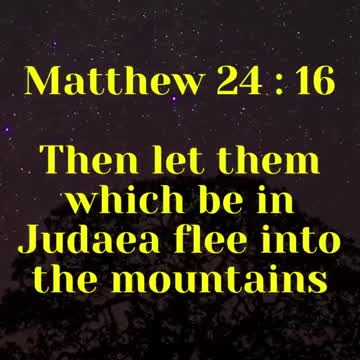 Jesus Said... Then let them which be in Judaea flee into the mountains