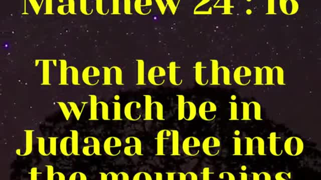 Jesus Said... Then let them which be in Judaea flee into the mountains