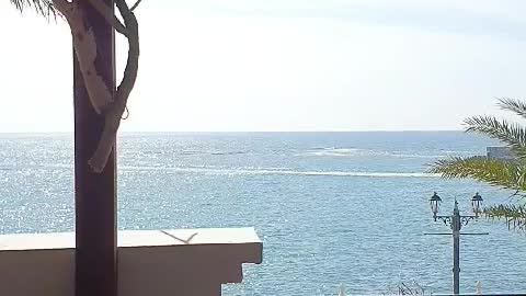 a cafe with a view of the sea
