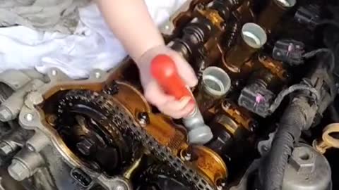 The little mechanic was hard at work