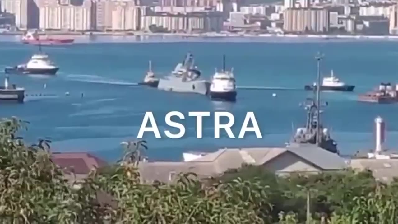 Russian landing ship that was reportedly damaged being towed to port