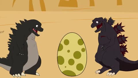 Godzilla vs Funny Dinosaur Eggs #33 | Godzilla Cartoon