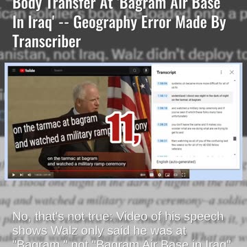 Fact Check: Tim Walz Did NOT Give Speech Claiming He Was At 'Bagram Air Base In Iraq'