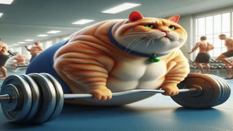 Sad Fat Cat Trying To Build Muscles #cat #catvideos #cutecat #funnycats