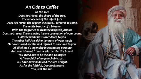 For All The Coffee Lovers | Sadhguru’s Ode to Coffee