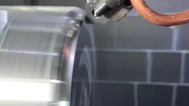 Turning a radius with a 80° diamond tipped insert! Turning feeding down in X instead of feeding in Z
