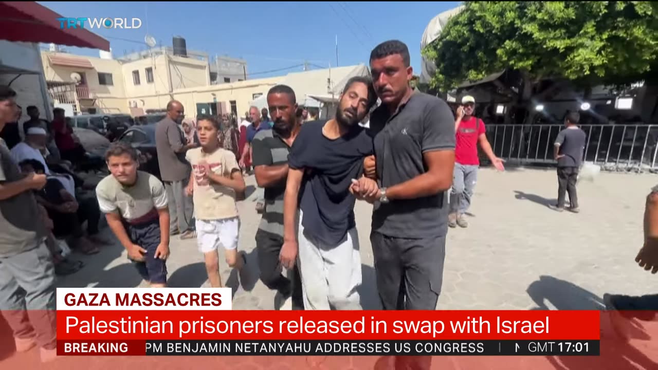 Released Palestinian detainees arrive back in Gaza from Israel|News Empire ✅