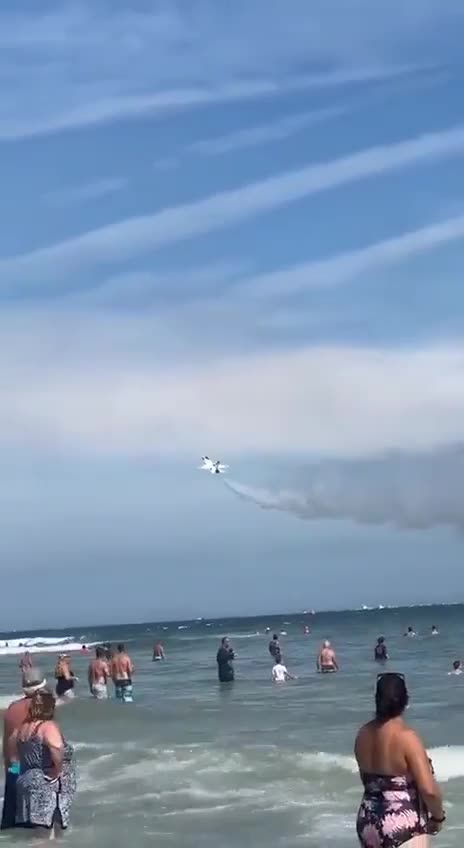Military Aircraft Spraying Chemtrails Over Occupied Beach