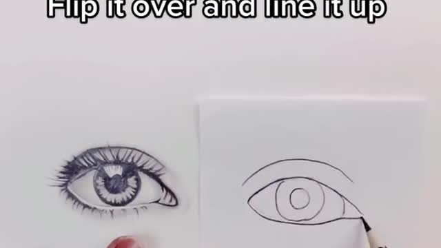 You drew one beautiful eye and now you're going to draw the other side