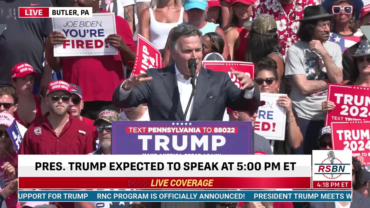 WATCH: Candidate U.S. Sen. Dave McCormick Speaks at Trump Rally in Butler, Pennsylvania - 7/13/24