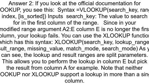 VLOOKUP help Specific column search returns okay but multiple column says it does not exist