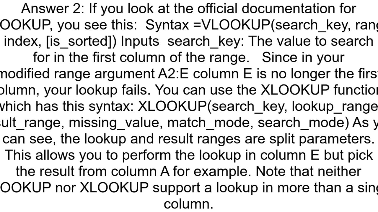 VLOOKUP help Specific column search returns okay but multiple column says it does not exist