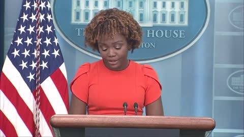 Karine Jean-Pierre holds a White House briefing