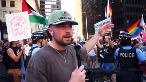 WATCH: Anti-Democrat Party Protestors March against Kamala and Tim in Chicago