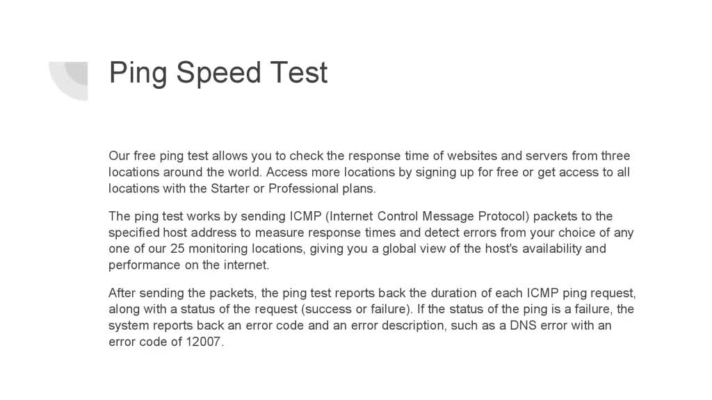 Ping Speed Test