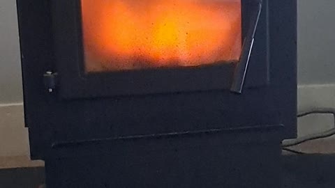 Burning Pellet Stove