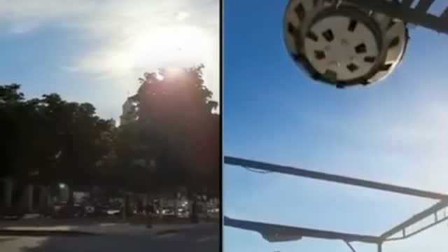 Strange UFO attempts to land and scares people