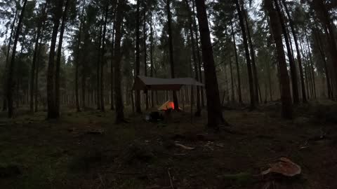 GoPro. Night lapse of the tarp and the lightweight trekking pole tent