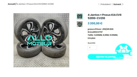 ALLOMOTEUR.COM - 4 Jantes + Pneus KIA EV6 52910-CV210