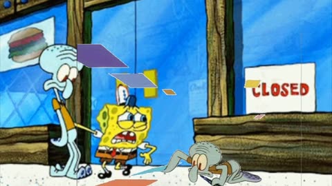 Squidward Is Playing With Tiles While The Krusty Krab Is Closed 🔒