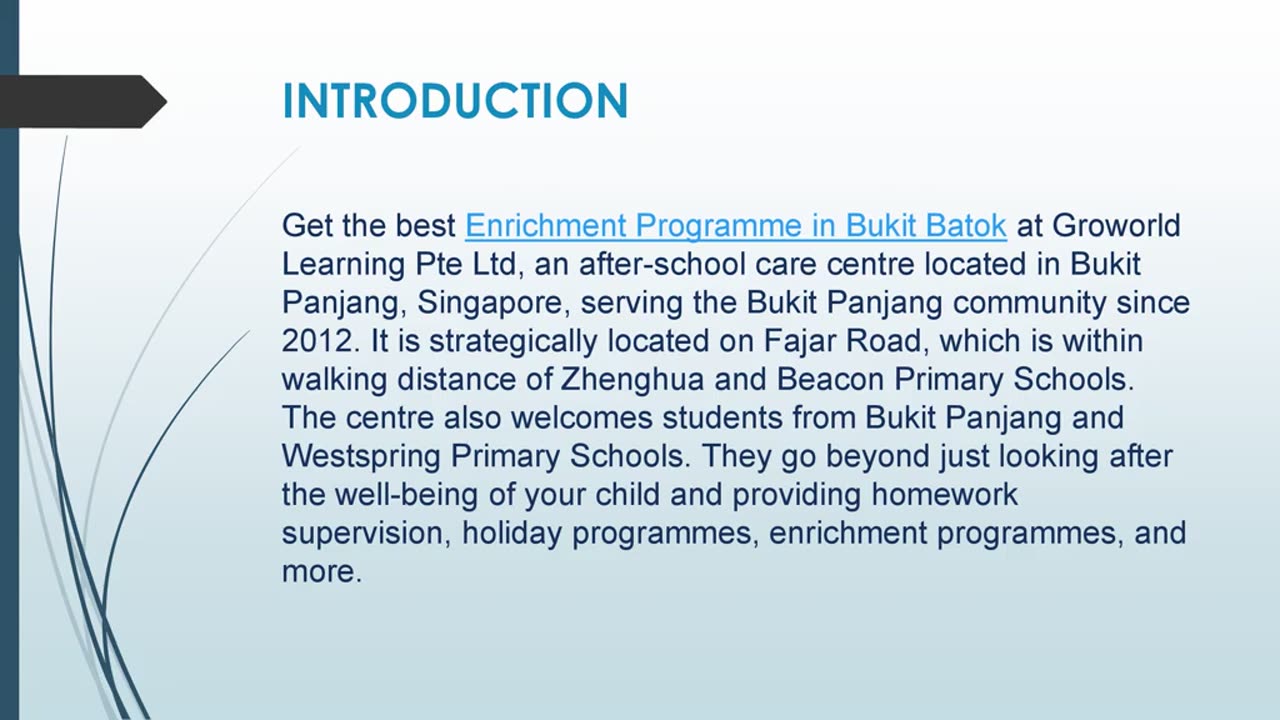 Get the best Enrichment Programme in Bukit Batok