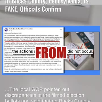 Fact Check: FAKE Video Shows Destruction Of Trump Mail-In Ballots In Bucks County, Pennsylvania