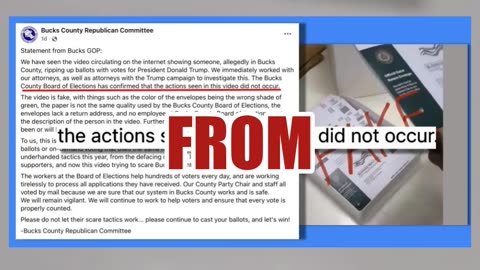 Fact Check: FAKE Video Shows Destruction Of Trump Mail-In Ballots In Bucks County, Pennsylvania