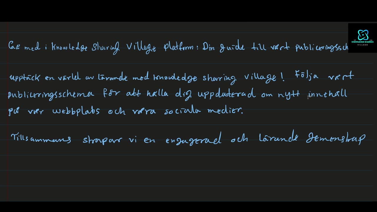 Gå med i Knolwedge Sharing Village platform