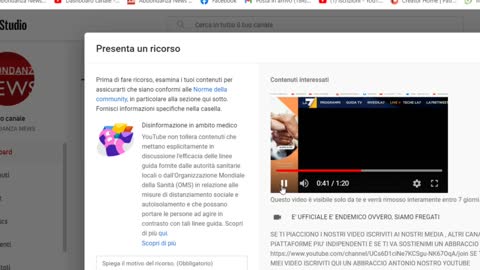 importantissimo fate girare video verita' bannato da youtube integrale fai girare