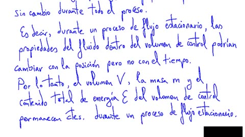 Proceso de flujo estacionario. Termodinámica.