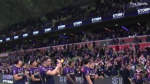 Melbourne Storm star Harry Grant gets fan crowd response